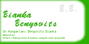 bianka benyovits business card